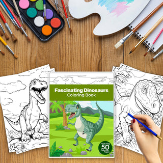 50 Fascinating Dinosaur Printable Coloring Pages For Kids & Adults (INSTANT DOWNLOAD)
