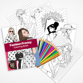 50 Fashion Frenzy Printable Coloring Pages For Kids & Adults (INSTANT DOWNLOAD)