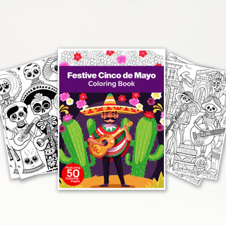 50 Festive Cinco De Mayo Printable Coloring Pages For Kids & Adults (INSTANT DOWNLOAD)