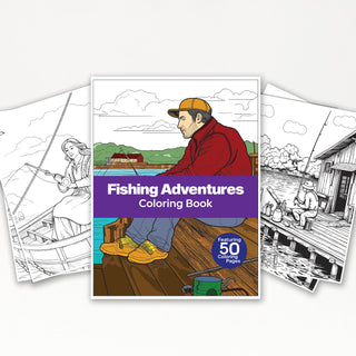 50 Fishing Adventure Printable Coloring Pages For Kids & Adults (INSTANT DOWNLOAD)