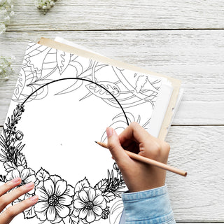 50 Floral Wreath Printable Coloring Pages For Kids & Adults (INSTANT DOWNLOAD)