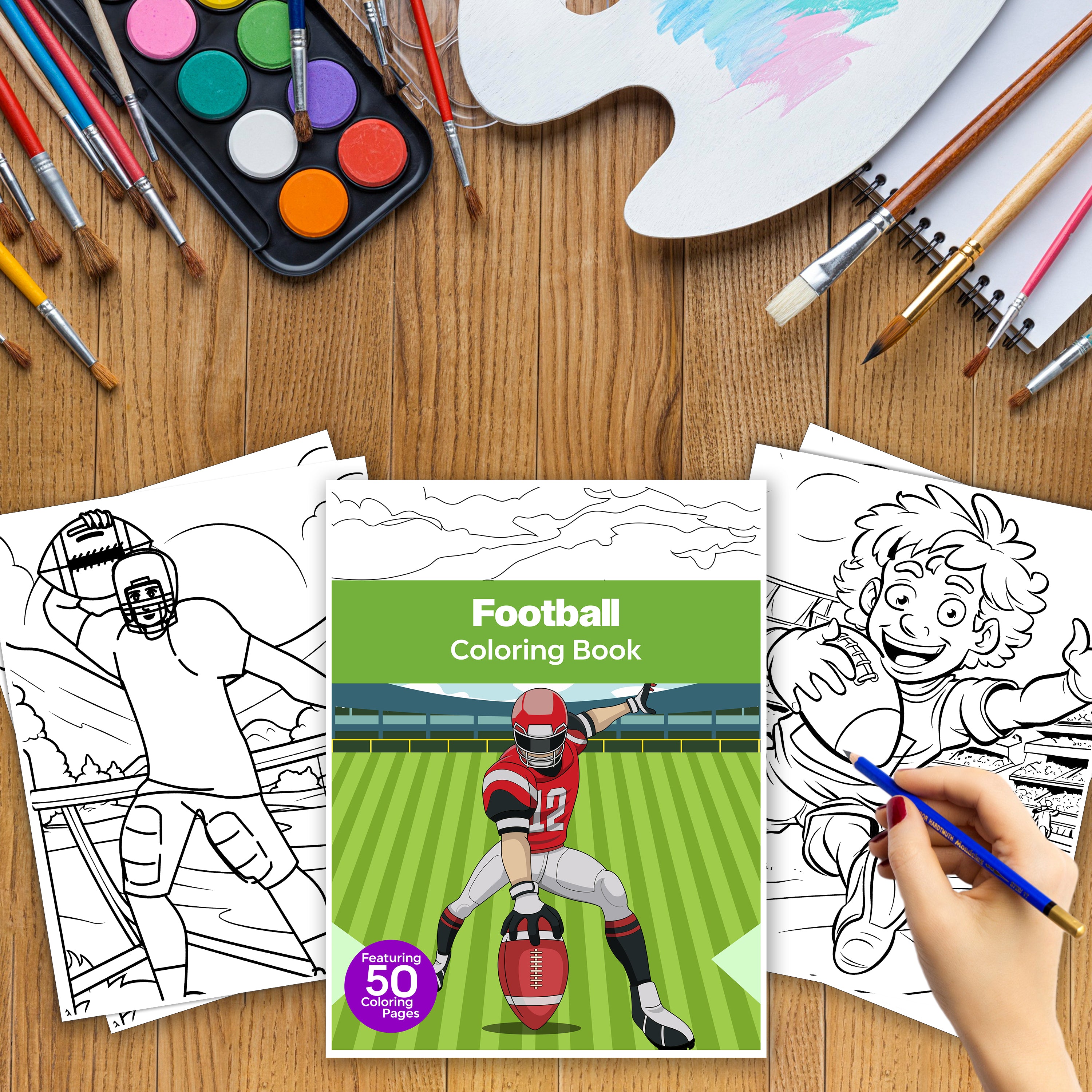 Rustic Football Color In Football Coloring Pages For Kids Printable