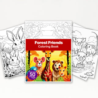 50 Forest Friend Printable Coloring Pages For Kids & Adults (INSTANT DOWNLOAD)