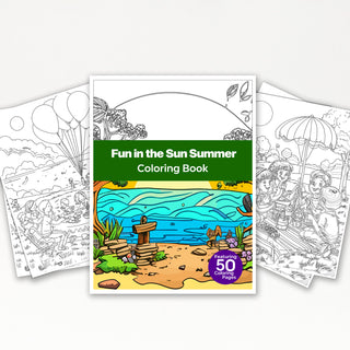 50 Fun In The Sun Printable Coloring Pages For Kids & Adults (INSTANT DOWNLOAD)