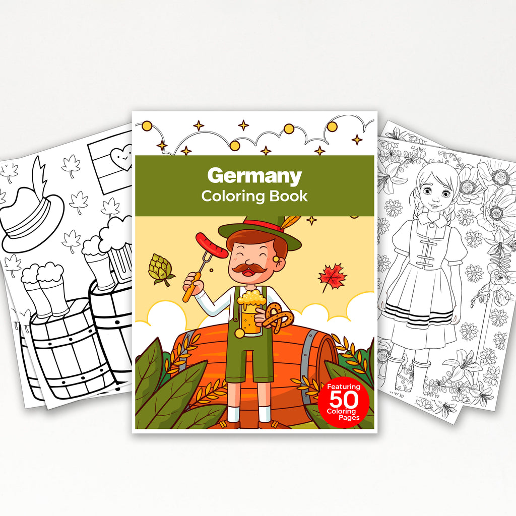 German Coloring Page 50 Amazing Germany Printable Coloring Pages For Kids & Adults (INSTANT ...