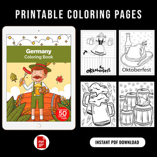 50 Amazing Germany Printable Coloring Pages For Kids & Adults (INSTANT DOWNLOAD)