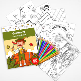 50 Amazing Germany Printable Coloring Pages For Kids & Adults (INSTANT DOWNLOAD)