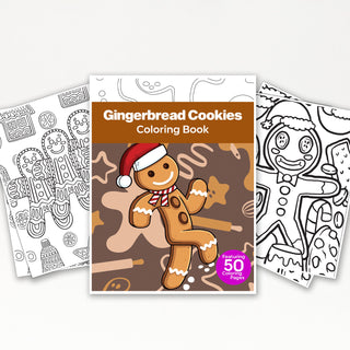 50 Gingerbread Cookie Printable Coloring Pages For Kids & Adults (INSTANT DOWNLOAD)