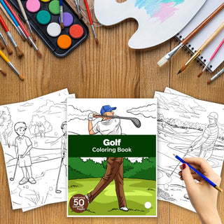 50 Amazing Golf Printable Coloring Pages For Kids & Adults (INSTANT DOWNLOAD)