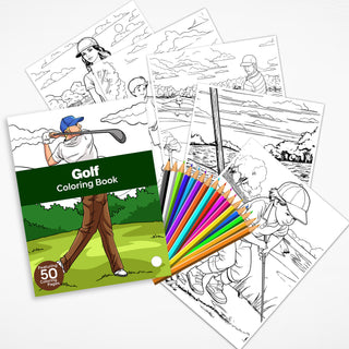 50 Amazing Golf Printable Coloring Pages For Kids & Adults (INSTANT DOWNLOAD)