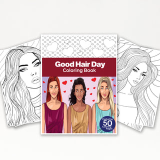 50 Good Hair Day Printable Coloring Pages For Kids & Adults (INSTANT DOWNLOAD)