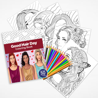 50 Good Hair Day Printable Coloring Pages For Kids & Adults (INSTANT DOWNLOAD)