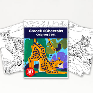 50 Graceful Cheetah Printable Coloring Pages For Kids & Adults (INSTANT DOWNLOAD)