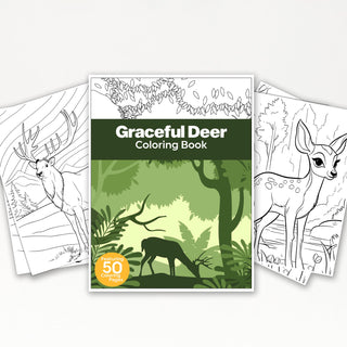 50 Graceful Deer Printable Coloring Pages For Kids & Adults (INSTANT DOWNLOAD)
