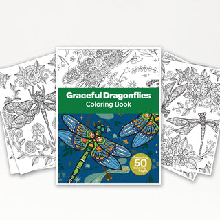 50 Graceful Dragonflies Printable Coloring Pages For Kids & Adults (INSTANT DOWNLOAD)