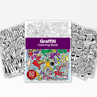 50 Vibrant Graffiti Printable Coloring Pages For Kids & Adults (INSTANT DOWNLOAD)