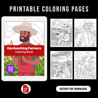 50 Hardworking Farmer Printable Coloring Pages For Kids & Adults (INSTANT DOWNLOAD)