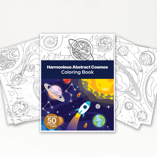 50 Harmonious Abstract Cosmos Printable Coloring Pages For Kids And Adults (INSTANT DOWNLOAD)