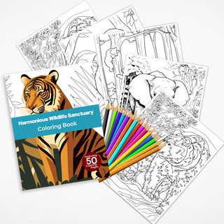 50 Harmonious Wildlife Sanctuary Printable Coloring Pages For Kids & Adults (INSTANT DOWNLOAD)