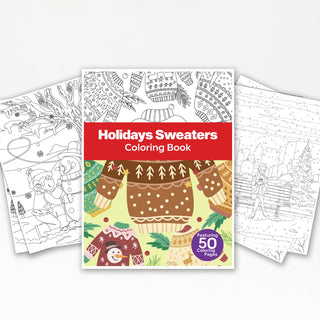 50 Holiday Sweater Printable Coloring Pages For Kids & Adults (INSTANT DOWNLOAD)