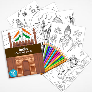 50 Classical Indian Printable Coloring Pages For Kids & Adults (INSTANT DOWNLOAD)