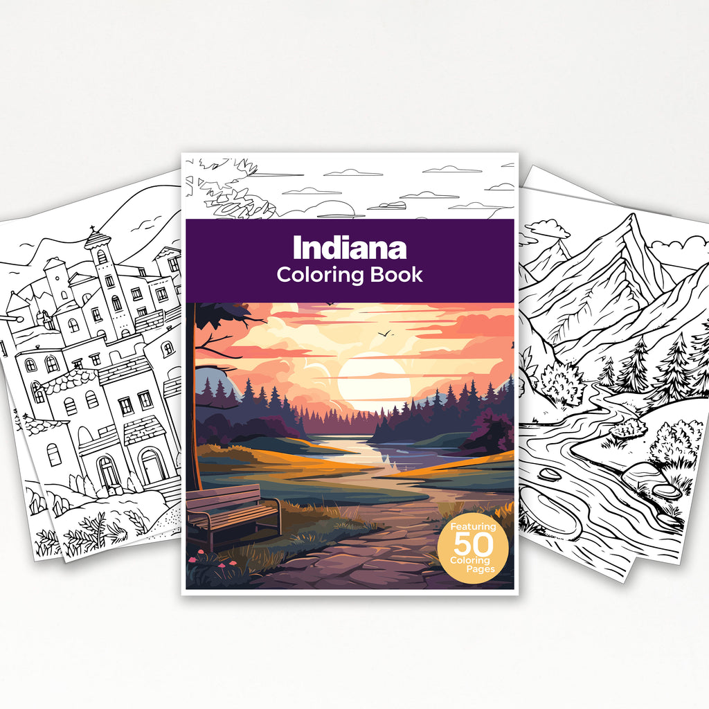 Coluring Ind 50 Vibrant Indiana Printable Coloring Pages For Kids & Adults (INSTANT ...