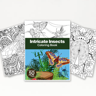 50 Intricate Insect Printable Coloring Pages For Kids & Adults (INSTANT DOWNLOAD)