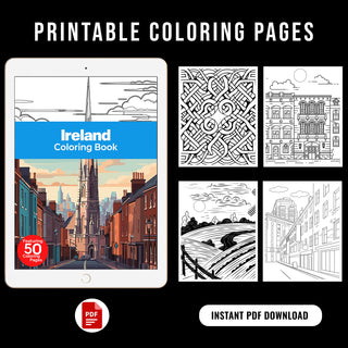 50 Amazing Ireland Printable Coloring Pages For Adults & Kids (INSTANT DOWNLOAD)