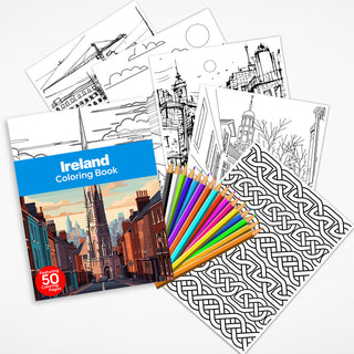 50 Amazing Ireland Printable Coloring Pages For Adults & Kids (INSTANT DOWNLOAD)