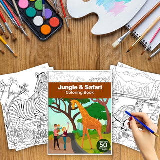 50 Exciting Safari Printable Coloring Pages For Kids & Adults (INSTANT DOWNLOAD)