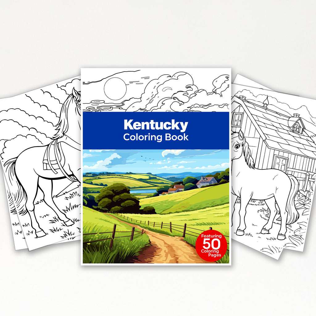 50 Vibrant Kentucky Printable Coloring Pages For Kids & Adults (INSTAN ...