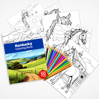 50 Vibrant Kentucky Printable Coloring Pages For Kids & Adults (INSTANT DOWNLOAD)