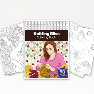 50 Knitting Bliss Printable Coloring Pages For Kids & Adults (INSTANT DOWNLOAD)