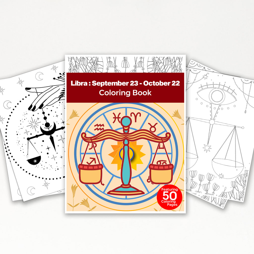 Libra Color Pages 50 Best Libra Printable Coloring Pages For Kids & Adults (INSTANT DOWN ...