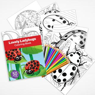 50 Lovely Ladybug Printable Coloring Pages For Kids & Adults (INSTANT DOWNLOAD)