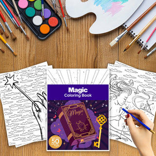 50 Enchanting Magic Printable Coloring Pages For Kids & Adults (INSTANT DOWNLOAD)