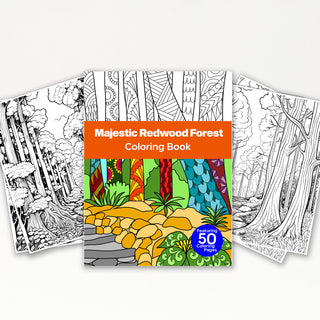 50 Majestic Redwood Forest Printable Coloring Pages For Kids & Adults (INSTANT DOWNLOAD)