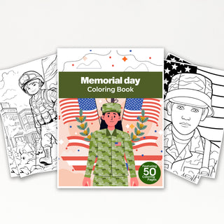 50 Patriotic Memorial Day Printable Coloring Pages For Kids & Adults (INSTANT DOWNLOAD)