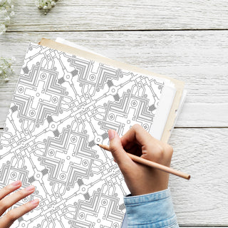 50 Mindful Geometric Symmetry Printable Coloring Pages For Kids & Adults (INSTANT DOWNLOAD)