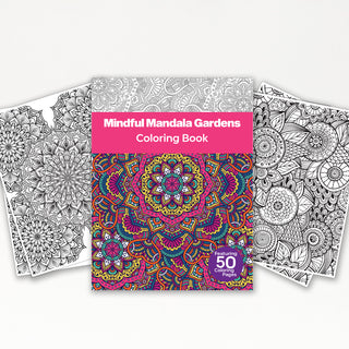 50 Mindful Mandala Garden Printable Coloring Pages For Kids & Adults (INSTANT DOWNLOAD)