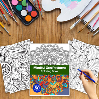 Mindful Zen Pattern Coloring Book For Kids & Adults (INSTANT DOWNLOAD)