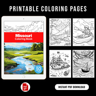 50 Magnificent Missouri Printable Coloring Pages For Kids & Adults (INSTANT DOWNLOAD)