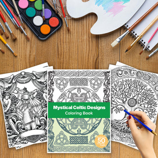 50 Mystical Celtic Design Printable Coloring Pages For Kids & Adults (INSTANT DOWNLOAD)