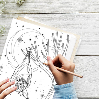 50 Mystical Moonlight Enchantment Printable Coloring Pages For Kids & Adults (INSTANT DOWNLOAD)