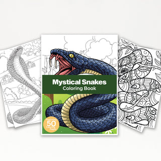 50 Mystical Snakes Printable Coloring Pages For Kids & Adults (INSTANT DOWNLOAD)