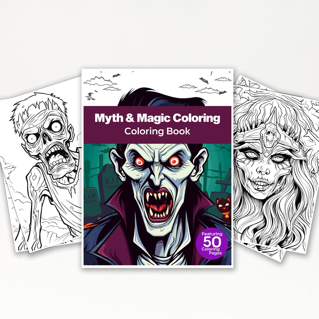 50 Myth &amp; Magic Printable Coloring Pages For Kids &amp; Adults (INSTANT DO ...