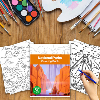 50 Stunning National Parks Printable Coloring Pages For Kids & Adults (INSTANT DOWNLOAD)