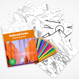 50 Stunning National Parks Printable Coloring Pages For Kids & Adults (INSTANT DOWNLOAD)