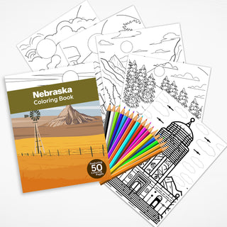 50 Best Nebraska Printable Coloring Pages For Kids & Adults (INSTANT DOWNLOAD)