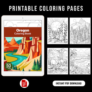 50 Best Oregon Printable Coloring Pages For Kids & Adults (INSTANT DOWNLOAD)